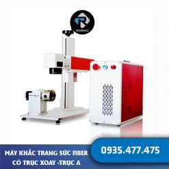 Máy khắc laser fiber trang sức có trục xoay